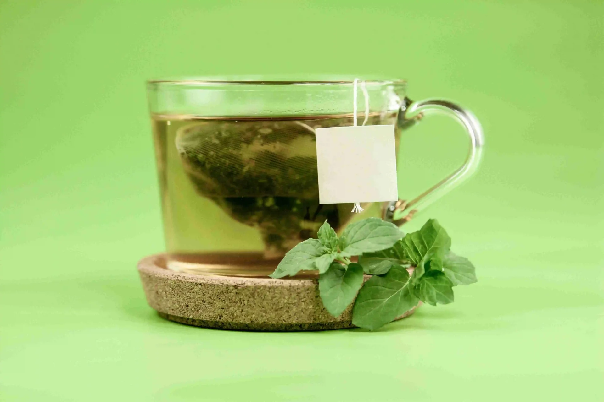 Cup of Green Tea with mint